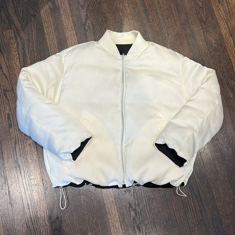 MAJE reversible satin bomber jacket